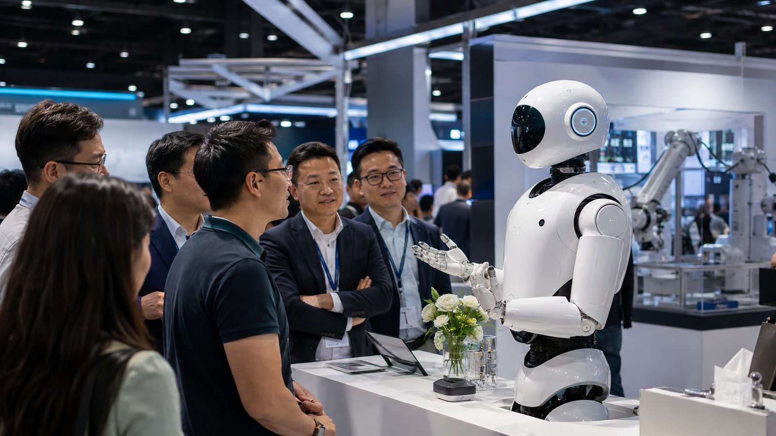 2026台北自動化展現場，人形機器人成為全場目光焦點（AI 生成示意圖）