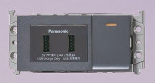 國際牌 Panasonic RISNA 埋入式USB智能快速充電插座2孔+開關組合 WTRF107216H