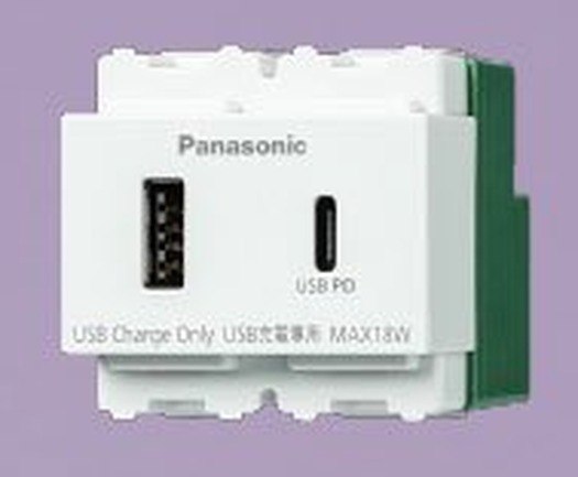 國際牌 Panasonic RISNA 埋入式USB Power Delivery智能快速充電插座2孔 WNF1474W