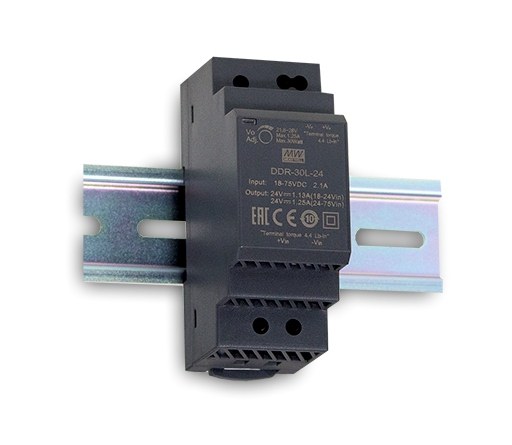 明緯 DDR-30G-24 超薄導軌式 DC-DC 轉換器 24V 30W