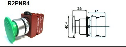 RENY 雷力 22mm 蘑菇頭旋轉復歸緊急停止開關(40mmØ)