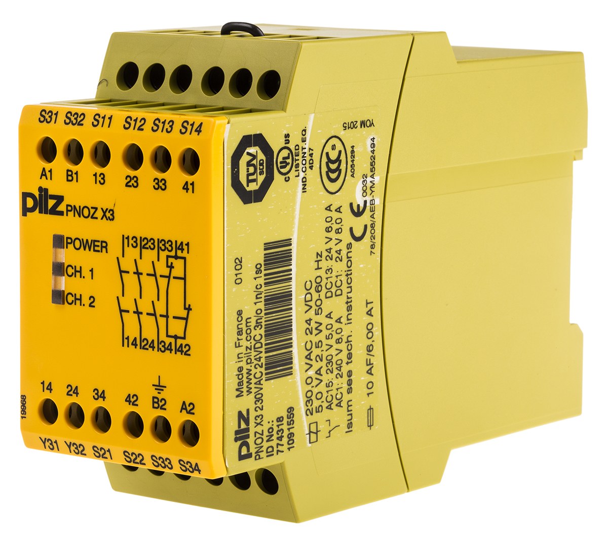 Pilz 皮爾磁 PNOZ X3 安全繼電器模組（230V AC/DC）